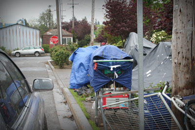 belongings on the street